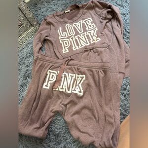⭐️Y2K PINK Victoria's‎ Secret Mauve Sweatshirt & Joggers Set S/M